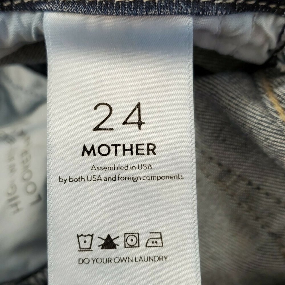 Mother Jeans 24 Blue High Waist Looker Ankle Fray Distressed Closer to The Edge - Picture 9 of 13